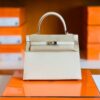 Hermès Kelly Epsom Creamy White Silver Hardware 25cm Full Handmade