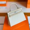 Hermès Kelly Epsom Ice White Gold Hardware 25cm Full Handmade