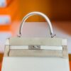Hermès Kelly Epsom Ice White Gold Hardware 25cm Full Handmade