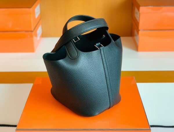 mmexport1697470102569-1024x774-2 Hermès Picotin Togo CK89 Black Silver Hardware 18cm Full Handmade