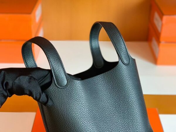 mmexport1697470122266-1024x768-2 Hermès Picotin Togo CK89 Black Silver Hardware 18cm Full Handmade