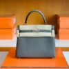 Hermès Kelly Togo 8F tinware grey Silver Hardware 25cm Full Handmade