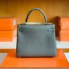 Hermès Kelly Togo 8F tinware grey Silver Hardware 25cm Full Handmade