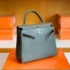 Hermès Kelly Togo 8F tinware grey Silver Hardware 25cm Full Handmade