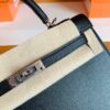 Hermès Kelly Epsom CK89 Black Silver Hardware 25cm Full Handmade