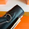 Hermès Kelly Epsom CK89 Black Silver Hardware 25cm Full Handmade