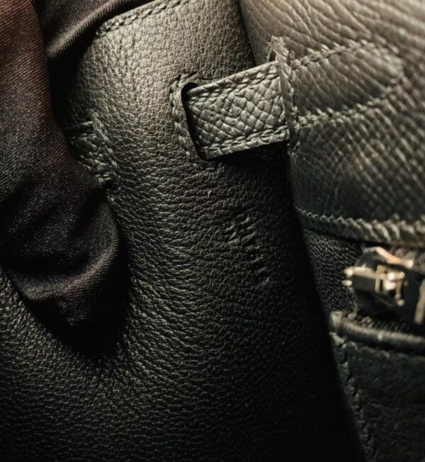 Hermès Kelly Epsom CK89 Black Silver Hardware 25cm Full Handmade