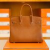 Hermès Birkin Barenia CK37 Golden Brown & L3 Rose Purple Gold Hardware 30cm Full Handmade