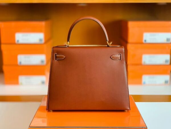 mmexport1699008848185-1024x774-1 Hermès Kelly Barenia Reddish brown Gold Hardware 28cm Full Handmade