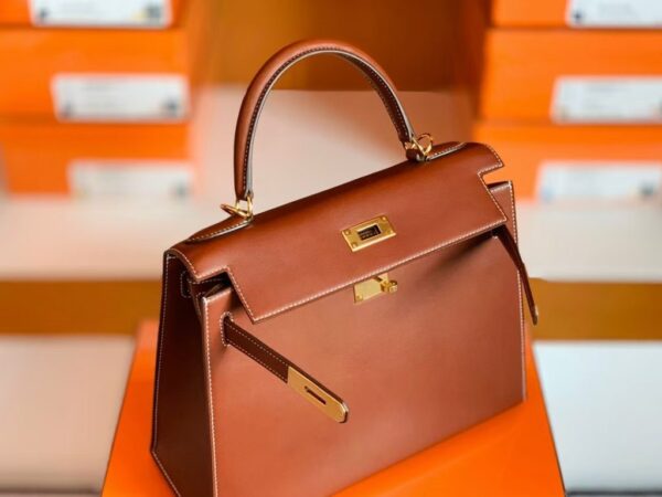 mmexport1699008851075-1024x768-1 Hermès Kelly Barenia Reddish brown Gold Hardware 28cm Full Handmade