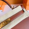 Hermès Kelly Barenia Reddish brown Gold Hardware 28cm Full Handmade