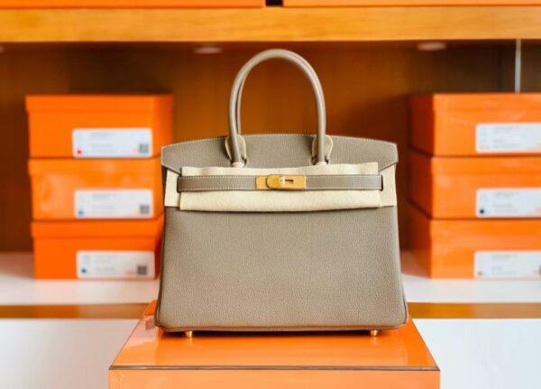 mmexport1699694830233-1024x736-1 Hermès Birkin Togo CK18 Etoupe Grey Gold Hardware 30cm Full Handmade