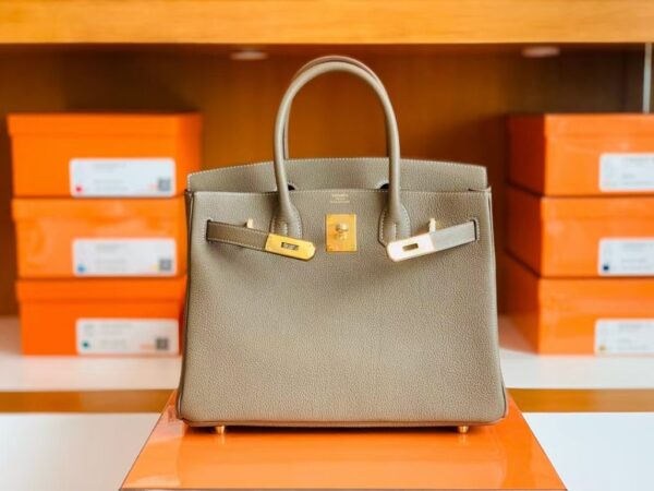 mmexport1699694833100-1024x768-1 Hermès Birkin Togo CK18 Etoupe Grey Gold Hardware 30cm Full Handmade