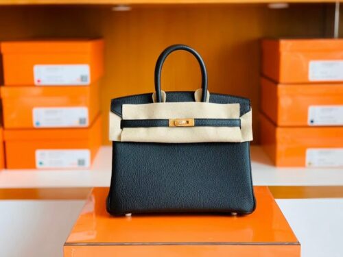 Hermès Birkin Togo CK89 Black Gold Hardware 25cm Full Handmade
