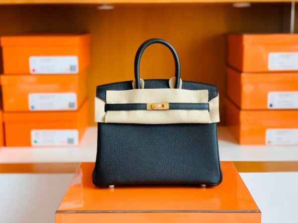 Hermès Birkin Togo CK89 Black Gold Hardware 25cm Full Handmade