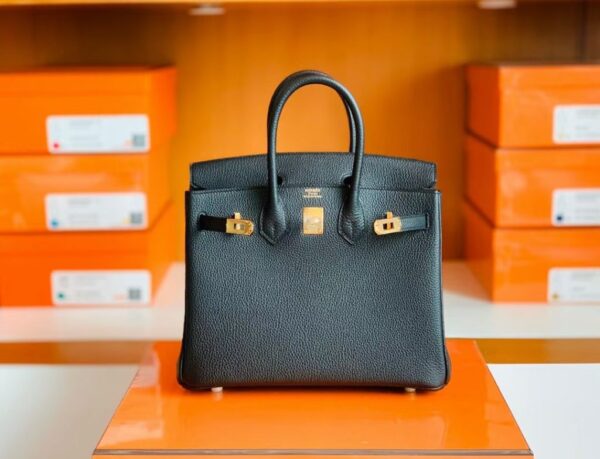 Hermès Birkin Togo CK89 Black Gold Hardware 25cm Full Handmade