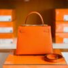 Hermès Kelly Epsom cc93 Orange Gold Hardware 25cm Full Handmade