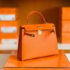 Hermès Kelly Epsom cc93 Orange Gold Hardware 25cm Full Handmade