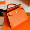 Hermès Kelly Epsom cc93 Orange Gold Hardware 25cm Full Handmade