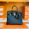 Hermès Birkin Touch Shiny Alligator & Chevre CK89 Black Noir Rose Gold Hardware 25cm Full Handmade