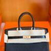 Hermès Birkin Touch Shiny Alligator & Chevre CK89 Black Noir Rose Gold Hardware 25cm Full Handmade