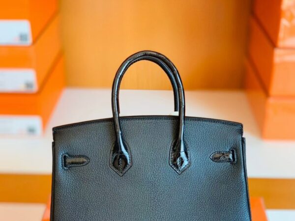 mmexport1699695078293-1024x768-1 Hermès Birkin Touch Shiny Alligator & Chevre CK89 Black Noir Rose Gold Hardware 25cm Full Handmade