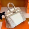 Hermès Birkin Matte Niloticus crocodile 01 himalaya Silver Hardware 25cm Full Handmade
