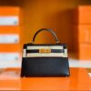 Hermès Mini Kelly Epsom CK89 Black Gold Hardware 19cm Full Handmade