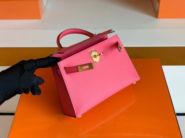 mmexport1699695293976-1024x768-1 Hermès Mini Kelly Epsom 8W lipstick Pink Gold Hardware 19cm Full Handmade
