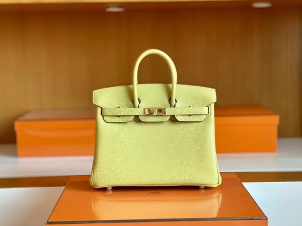 mmexport1699695515093-1024x767-1 Hermès Birkin Togo Light Yellow Gold Hardware 25cm Full Handmade