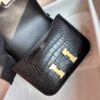 Hermès mini cosntance Matte Alligator crocodile Black Gold Hardware 18cm Full Handmade