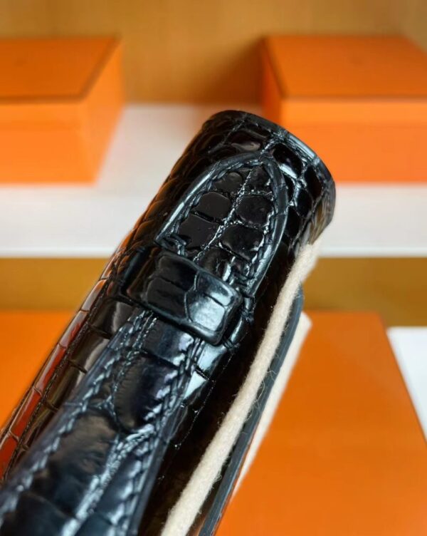 mmexport1705116723217-817x1024-1 Hermès Kelly potteche Shiny crocodile Black Silver Hardware 22cm Full Handmade