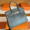 Hermès Birkin Chevre tinware grey & Brigh Red Gold Hardware 30cm Full Handmade