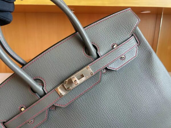 mmexport1705116786342-1024x768-1 Hermès Birkin Chevre tinware grey & Brigh Red Gold Hardware 30cm Full Handmade