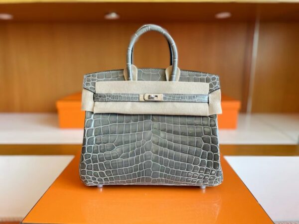 mmexport1705116837410-1024x768-1 Hermès Birkin Matte Porosus crocodile turtledove grey Silver Hardware 25cm Full Handmade