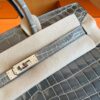 Hermès Birkin Matte Porosus crocodile turtledove grey Silver Hardware 25cm Full Handmade