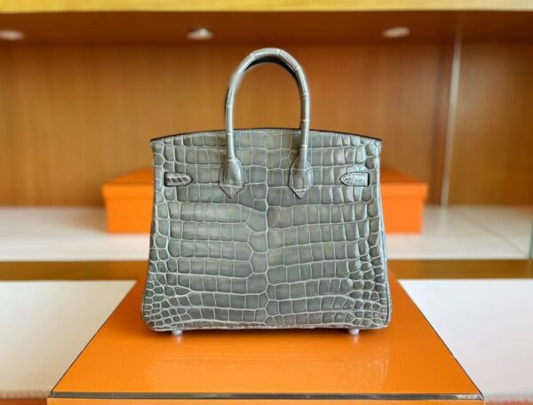 mmexport1705116848243-1024x778-1 Hermès Birkin Matte Porosus crocodile turtledove grey Silver Hardware 25cm Full Handmade