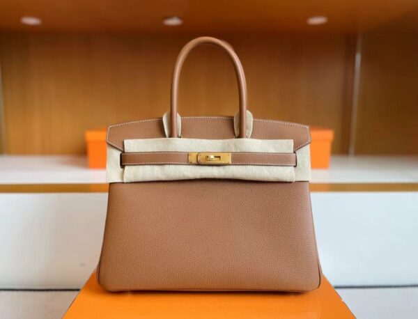 mmexport1713838543250-1024x782-1 H Factory Bags Birkin Togo Golden Brown Gold Hardware 30cm Full Handmade