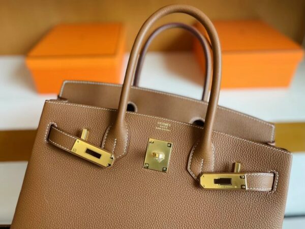 mmexport1713838553560-1024x768-1 H Factory Bags Birkin Togo Golden Brown Gold Hardware 30cm Full Handmade