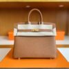 H Factory Bags Birkin Togo Golden Brown Gold Hardware 25cm Full Handmade