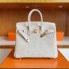 H Factory Bags Birkin Togo Creamy White Gold Hardware 25cm Full Handmade