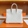 H Factory Bags Birkin Togo Creamy White Silver Hardware 25cm Full Handmade