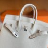 H Factory Bags Birkin Togo Creamy White Silver Hardware 25cm Full Handmade