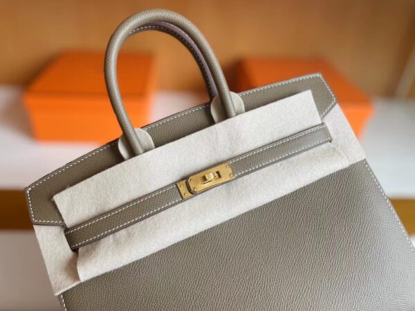 mmexport1713839249101-1024x768-1 H Factory Bags Birkin Epsom Etoupe Grey Gold Hardware 25cm Full Handmade
