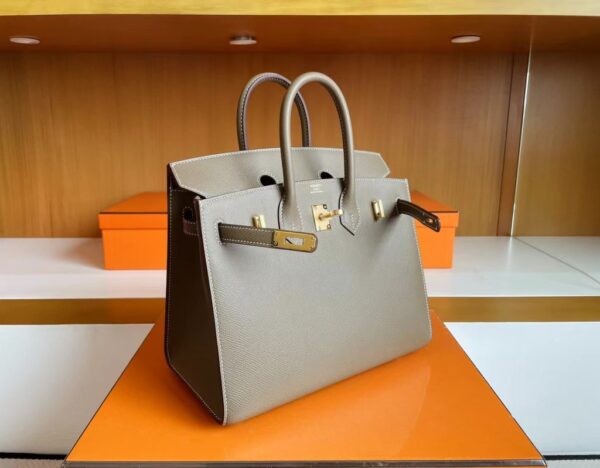 mmexport1713839260101-1024x798-1 H Factory Bags Birkin Epsom Etoupe Grey Gold Hardware 25cm Full Handmade