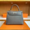 H Factory Bags Kelly Epsom Tinware grey Silver Hardware 25cm Full Handmade