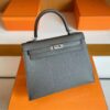 H Factory Bags Kelly Epsom Tinware grey Silver Hardware 25cm Full Handmade