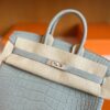 H Factory Bags Birkin Matte Alligator crocodile pearl grey Silver Hardware 25cm Full Handmade