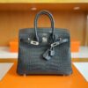 H Factory Bags Birkin Matte Alligator crocodile Graphite grey Silver Hardware 25cm Full Handmade