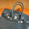H Factory Bags Birkin Matte Alligator crocodile Graphite grey Silver Hardware 25cm Full Handmade